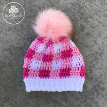 Load image into Gallery viewer, Plaid Beanie, 12-18mo - Pink