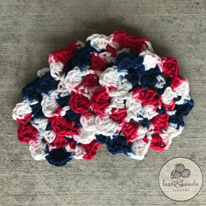 Coastal Crochet Coasters, Set of 4 - Red/White/Blue