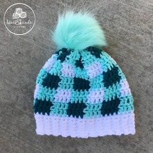 Load image into Gallery viewer, Plaid Beanie, 12-18mo - Teal