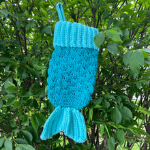 Load image into Gallery viewer, Mermaid Tail Christmas Stocking - Teal/Aqua