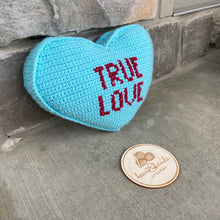 Load image into Gallery viewer, Candy Heart Pillow - TRUE LOVE - Light Teal