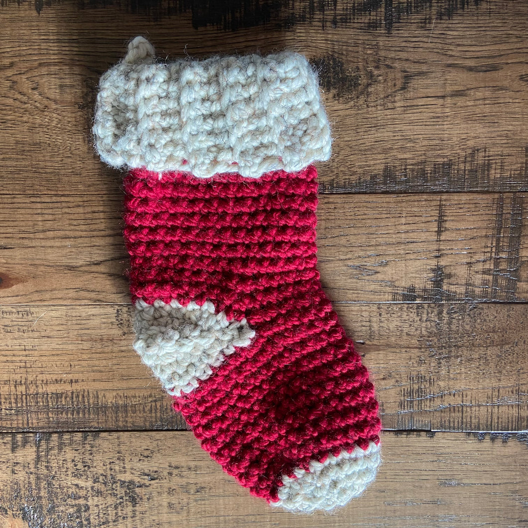 Two-Toned Chunky Christmas Stocking