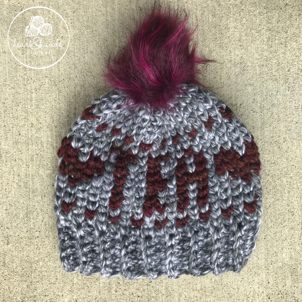 Tea Beanie, Adult - Grey/Spiced Apple