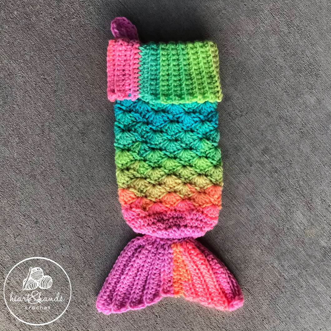 Mermaid Tail Christmas Stocking - Retro Stripes