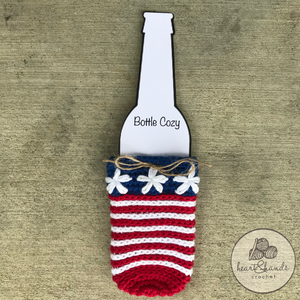 Beer Bottle Cozy - Red, White, and Blue