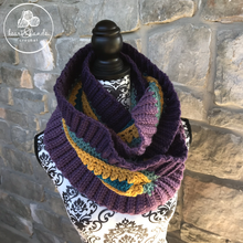 Load image into Gallery viewer, Sassy Infinity Scarf - Purple/Sage/Mustard