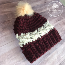 Load image into Gallery viewer, Ivy Sparrow Beanie - Claret/Wheat