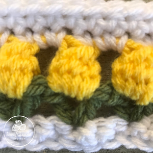 Tulip Headband, Baby - White/Yellow