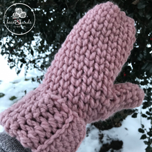 Load image into Gallery viewer, Knit-Look Chunky Mittens - Blush