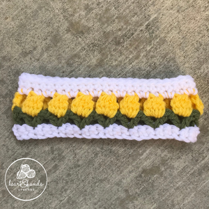 Tulip Headband, Baby - White/Yellow