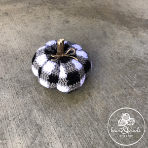 Pumpkin, Large - Grey Plaid