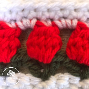 Tulip Headband, Preemie - White/Red