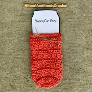 Lucille Skinny Can Cozy - Coral