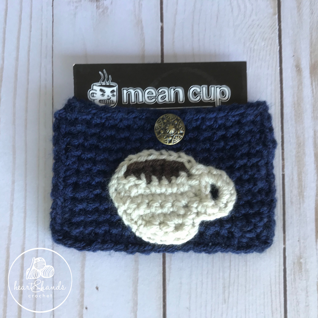 Buttoned Coffee Mug Gift Card Holder