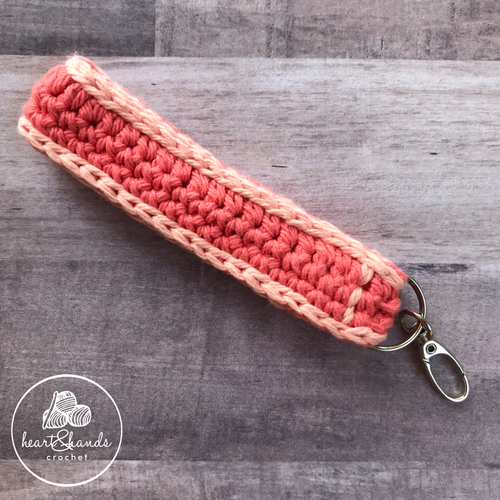 Key Fob - Tangerine/Tea Rose