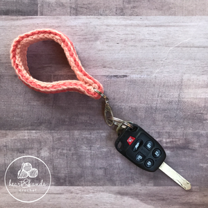 Key Fob - Tangerine/Tea Rose